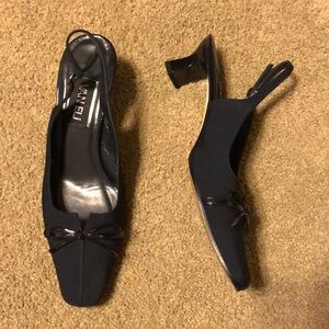 Navy Blue strap heel